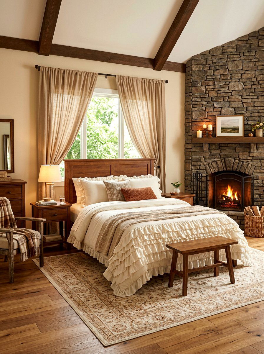 Cream Ruffled Comforter - 30 ruffled bedding bedroom ideas