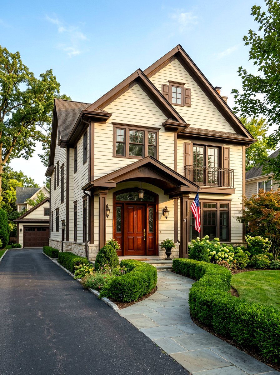 Cream Siding Dark Accents - 30 horizontal siding exterior ideas