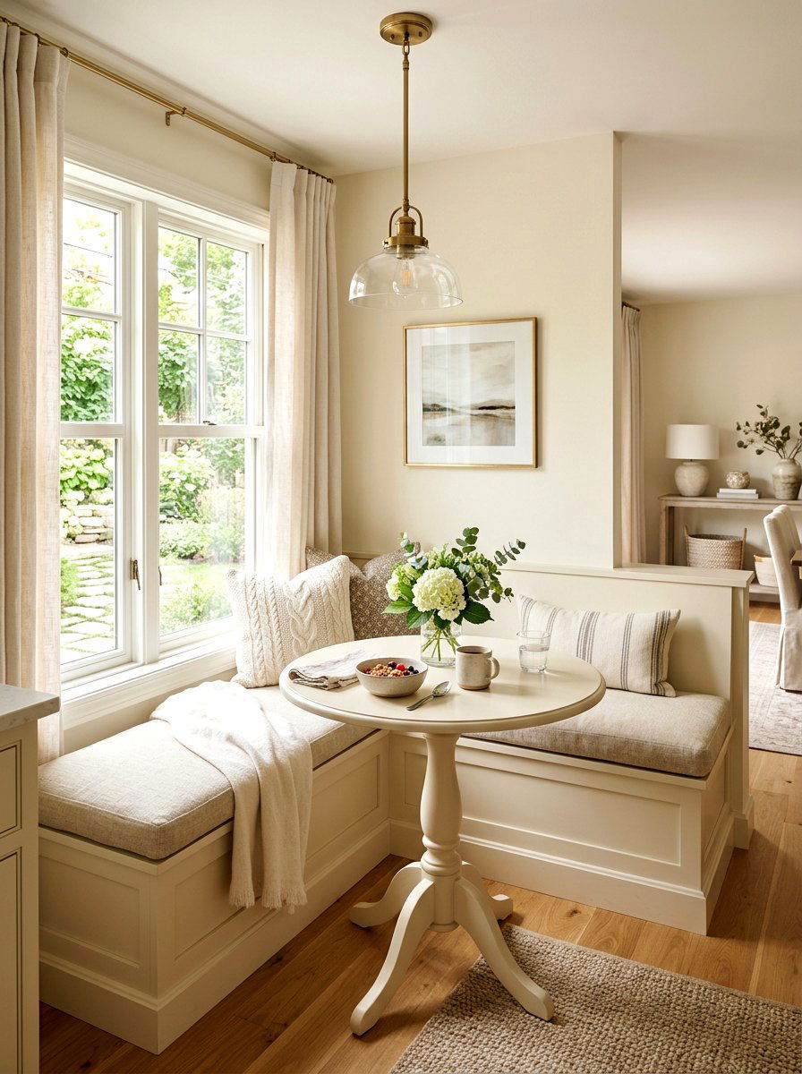 Cream Small Breakfast Nook - 30 color drenched small room ideas