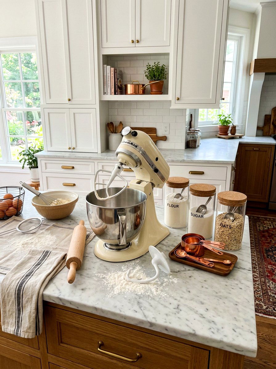 Cream Stand Mixer Pastry Station - 30 cream appliance kitchen ideas