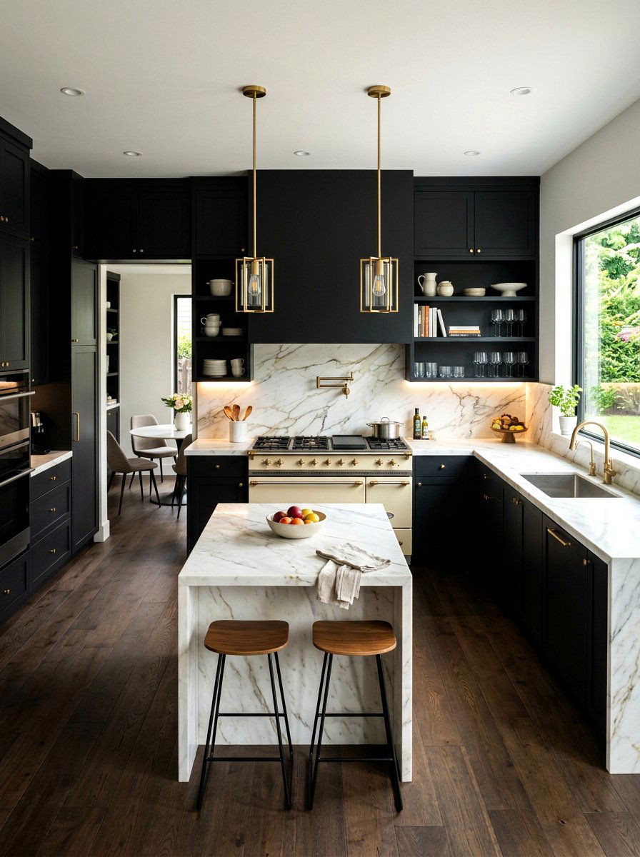 Cream Stove Black Cabinets - 30 cream appliance kitchen ideas