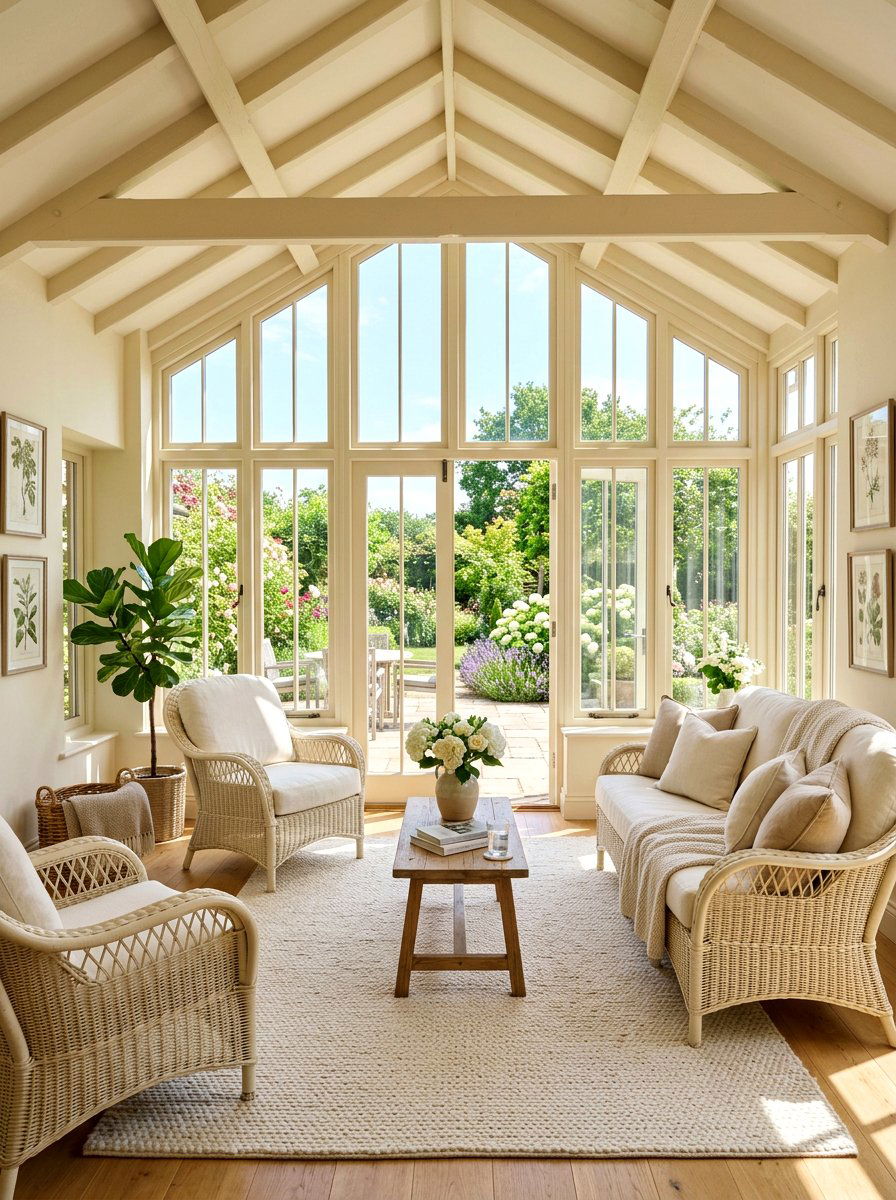 Cream Sunroom - 30 monochrome room ideas