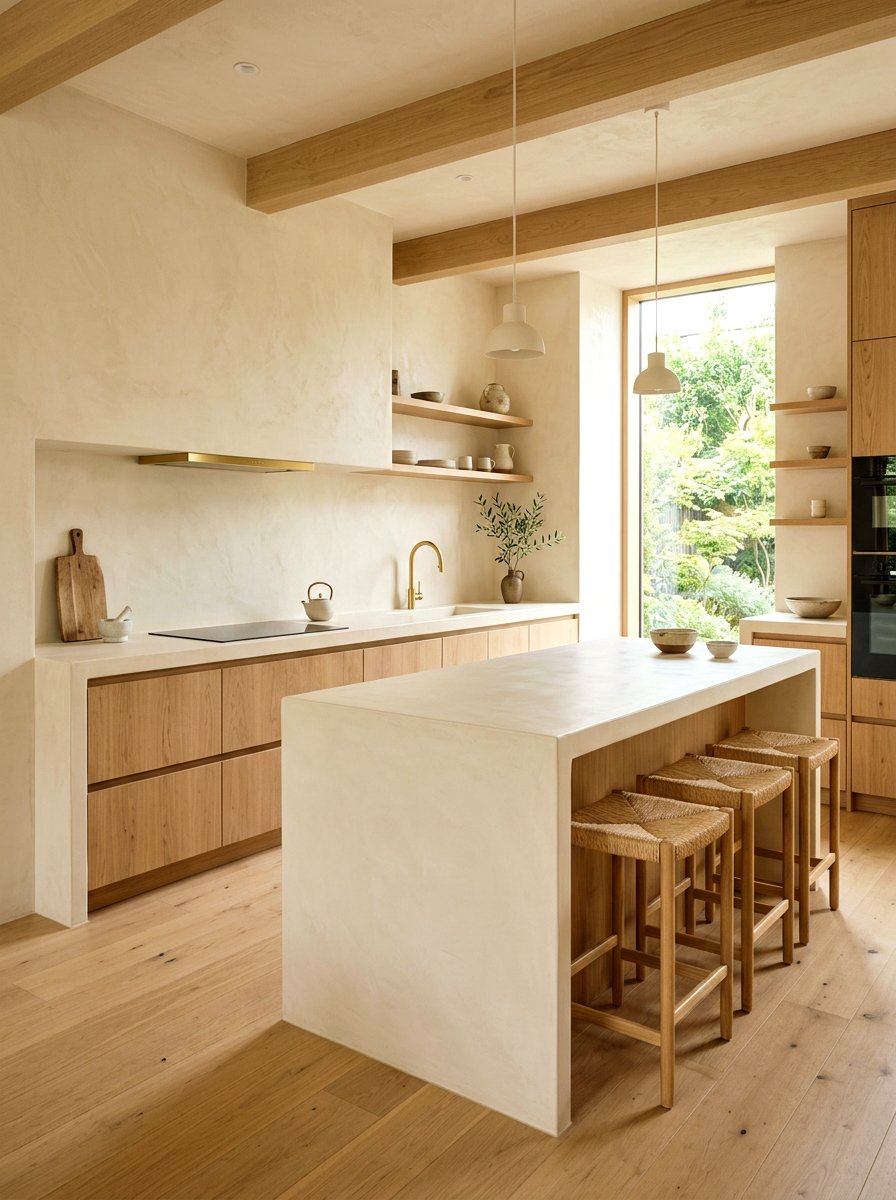 Cream Tadelakt Kitchen - 30 tadelakt kitchen ideas