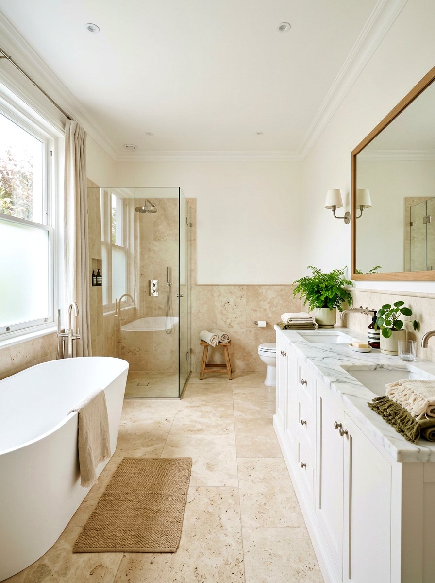 Cream Travertine Bathroom - 30 travertine bathroom ideas