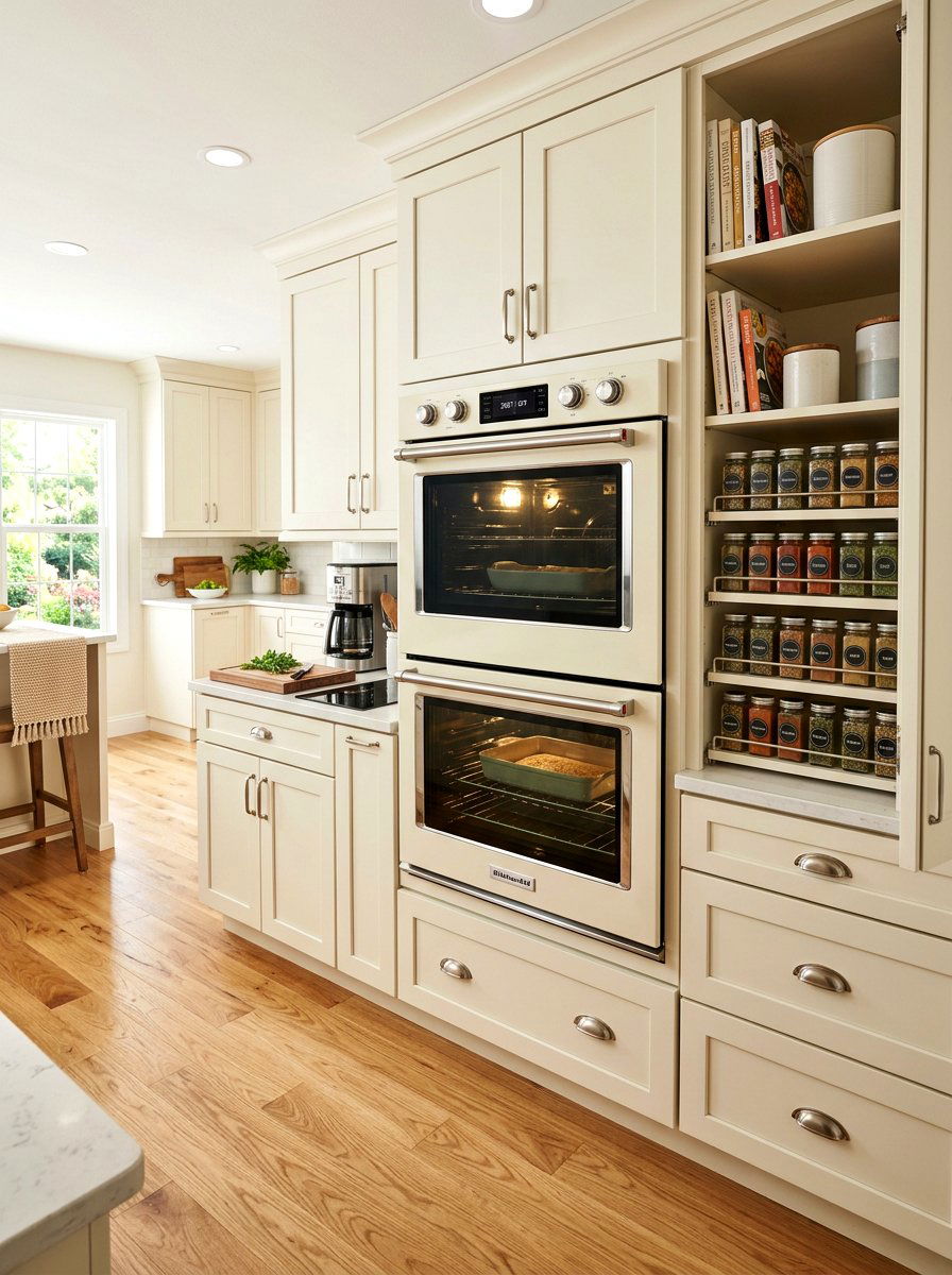 Cream Wall Oven Stack - 30 cream appliance kitchen ideas