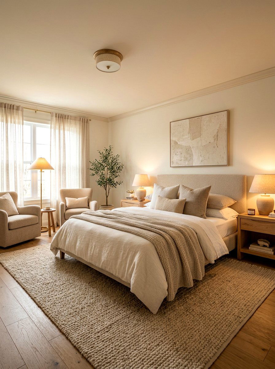 Cream and beige bedroom - 30 cream bedroom ideas