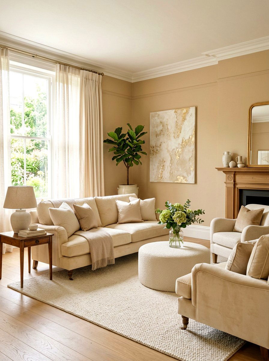 Cream and beige living room - 30 beige living room ideas