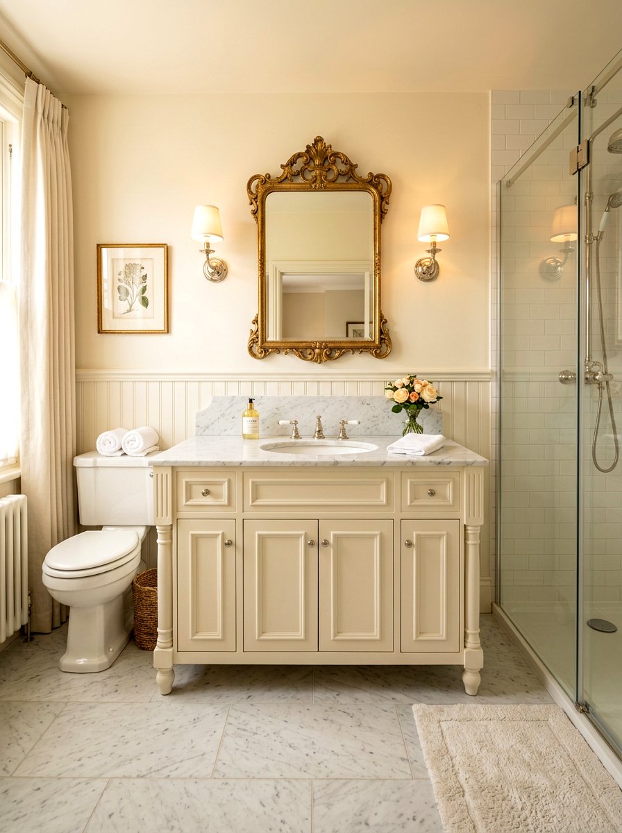 Cream bathroom vanity - 30 painted bathroom vanity ideas