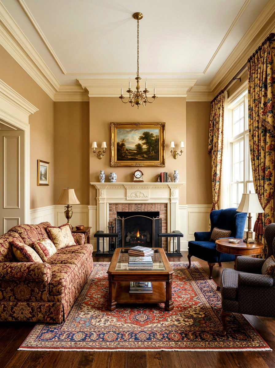 Cream trim traditional living room - 30 painted trim room ideas