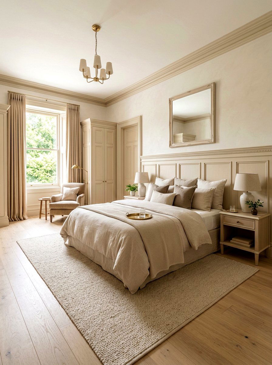 Creamy Beige Trim Bedroom - 30 painted trim bedroom ideas