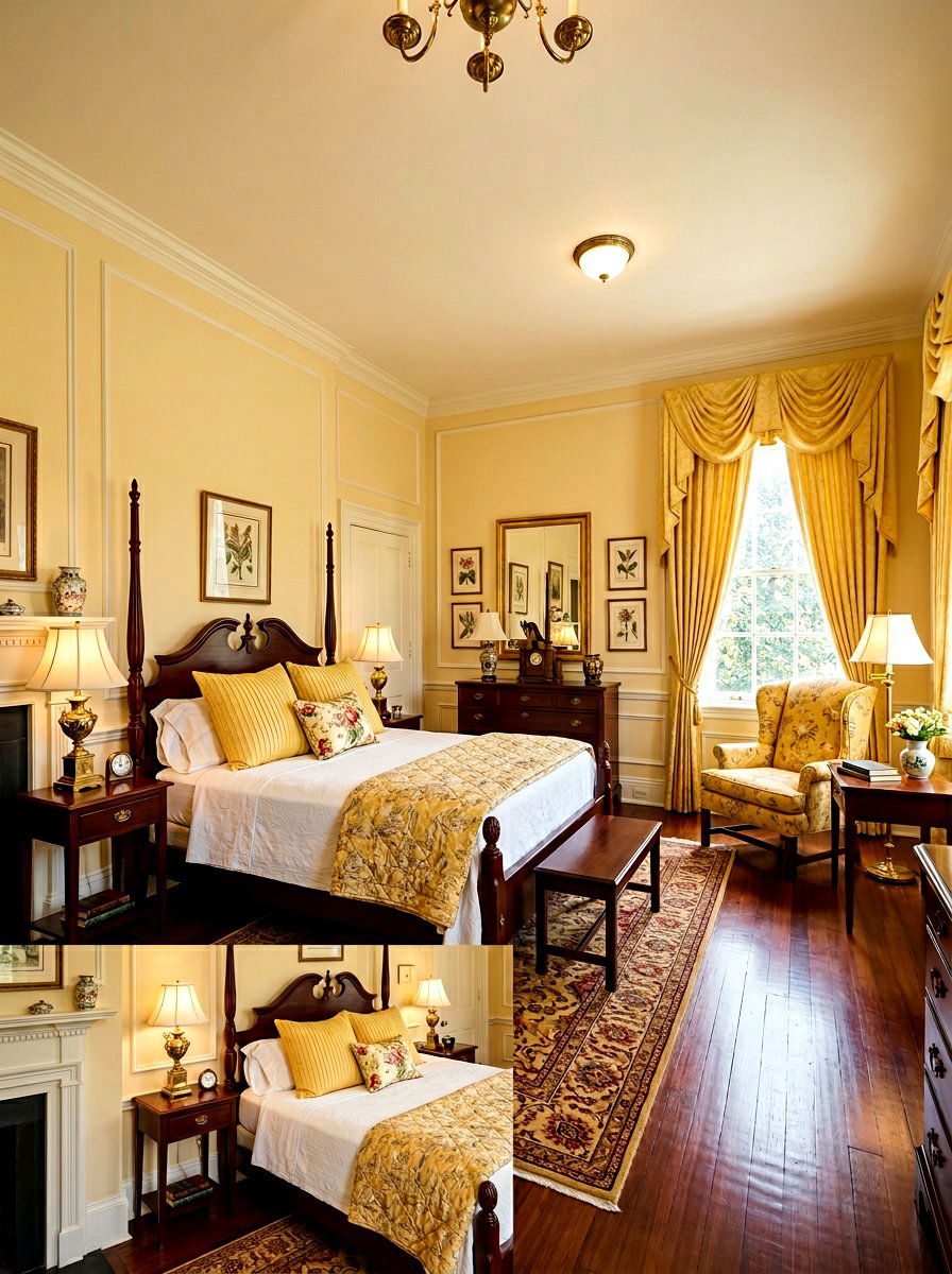 Creamy Yellow Traditional Bedroom - 30 soft yellow bedroom ideas