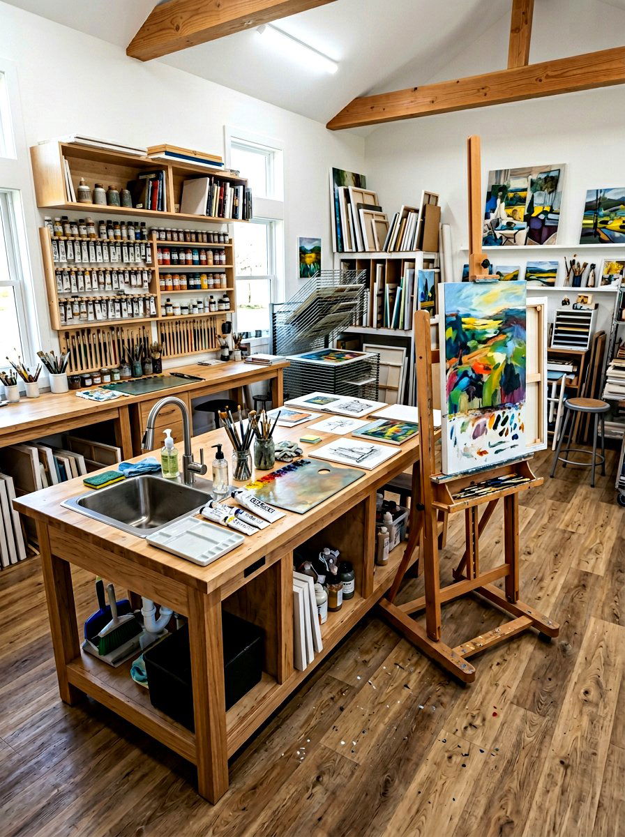 Creative Art Studio - 30 basement playroom ideas