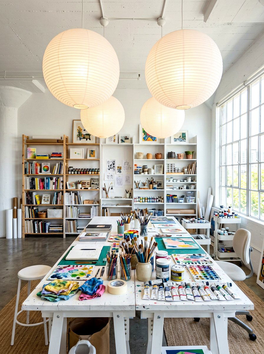 Creative Studio Workspace Light - 30 paper lantern lighting ideas