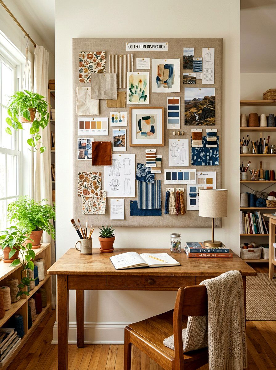 Creative mood board - 30 feminine home studio ideas