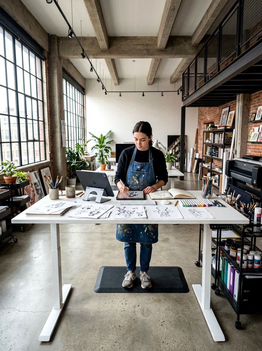 Creative studio standing desk - 30 standing desk room ideas