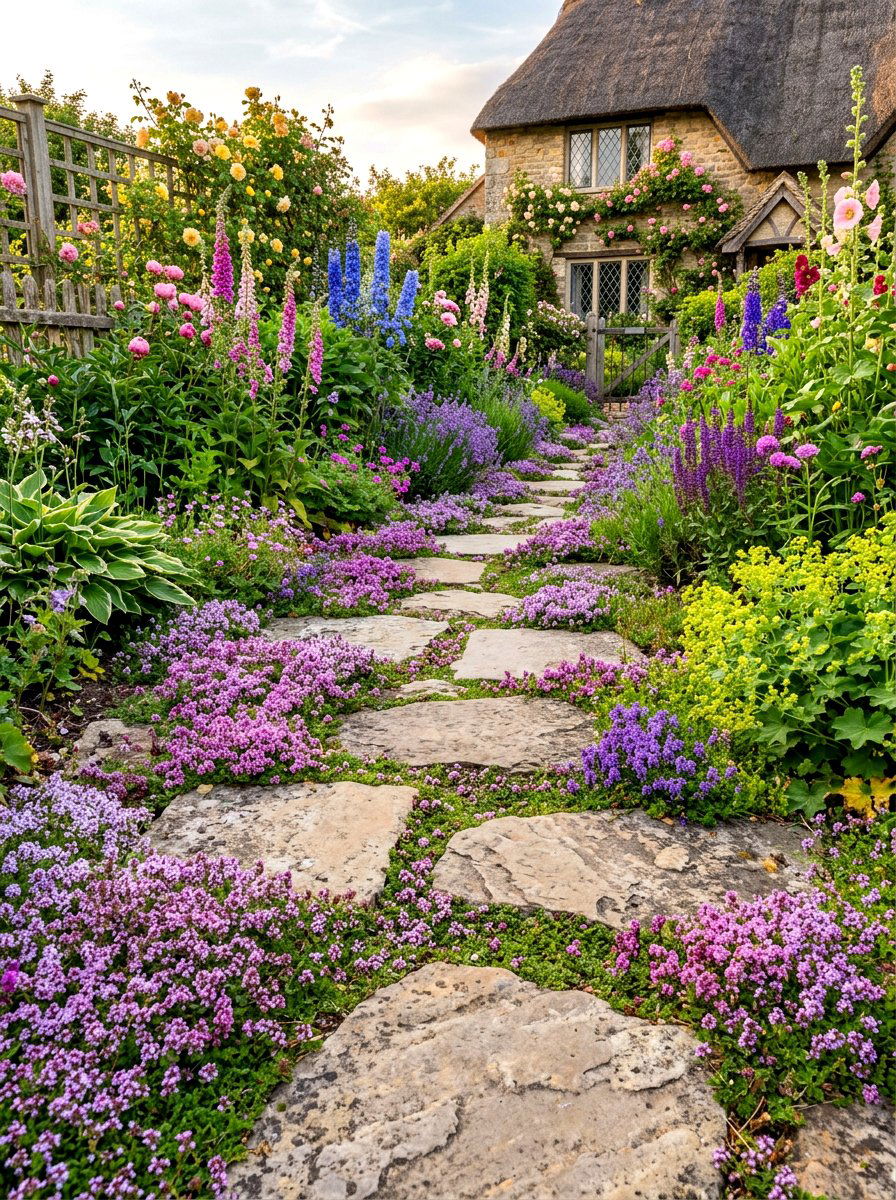 Creeping Thyme Path - 30 fragrant pathway ideas