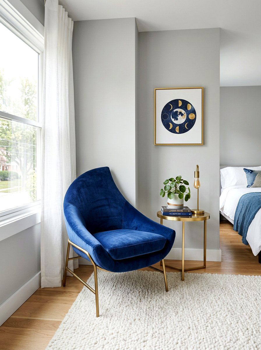 Crescent Moon Occasional Chair - 30 extra celestial bedroom ideas