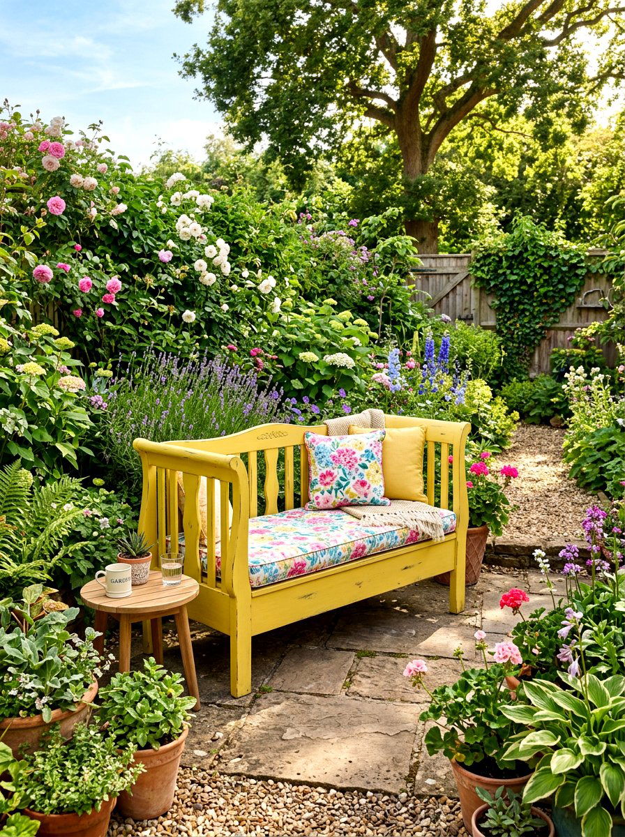 Crib Bench - 30 vintage upcycled furniture ideas