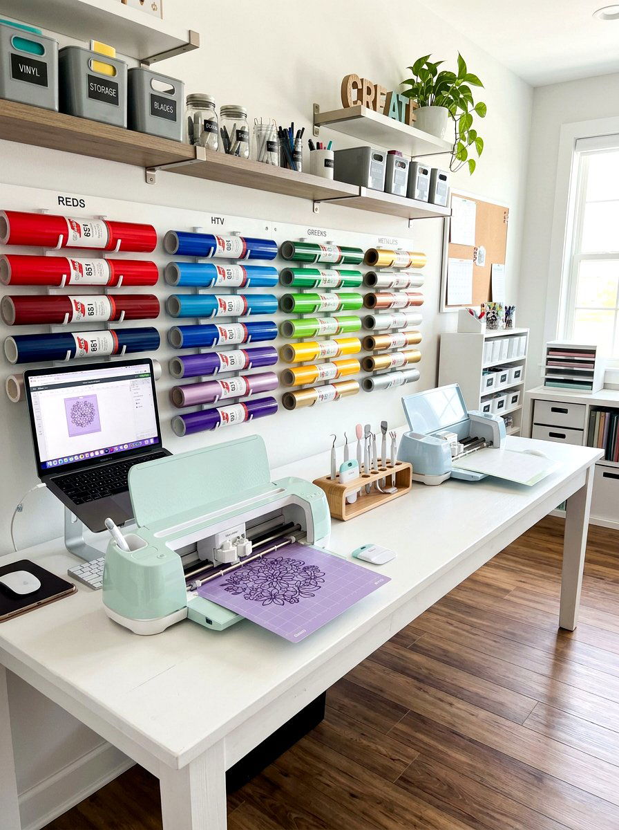Cricut and die cutting station - 30 craft corner ideas