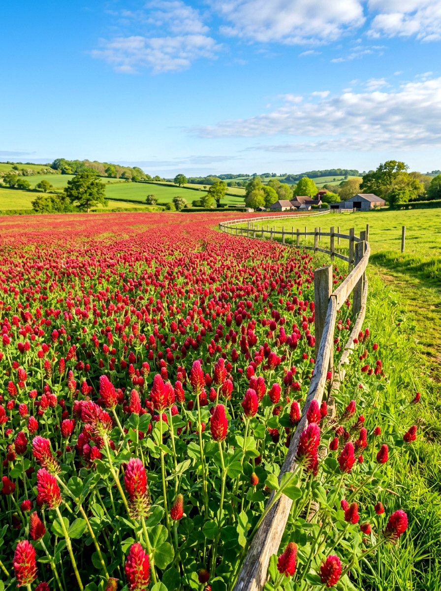 Crimson Clover Meadow - 30 clover lawn backyard ideas aesthetic