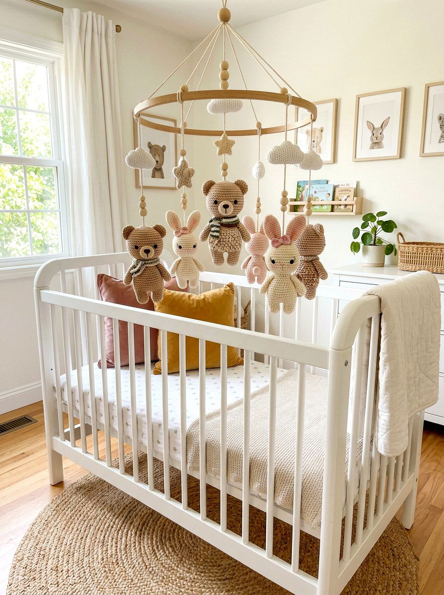 Crochet Animal Mobile - 30 mobile decor nursery ideas