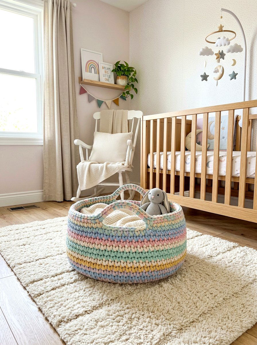 Crochet Cotton Pet Basket - 30 pet basket styling ideas