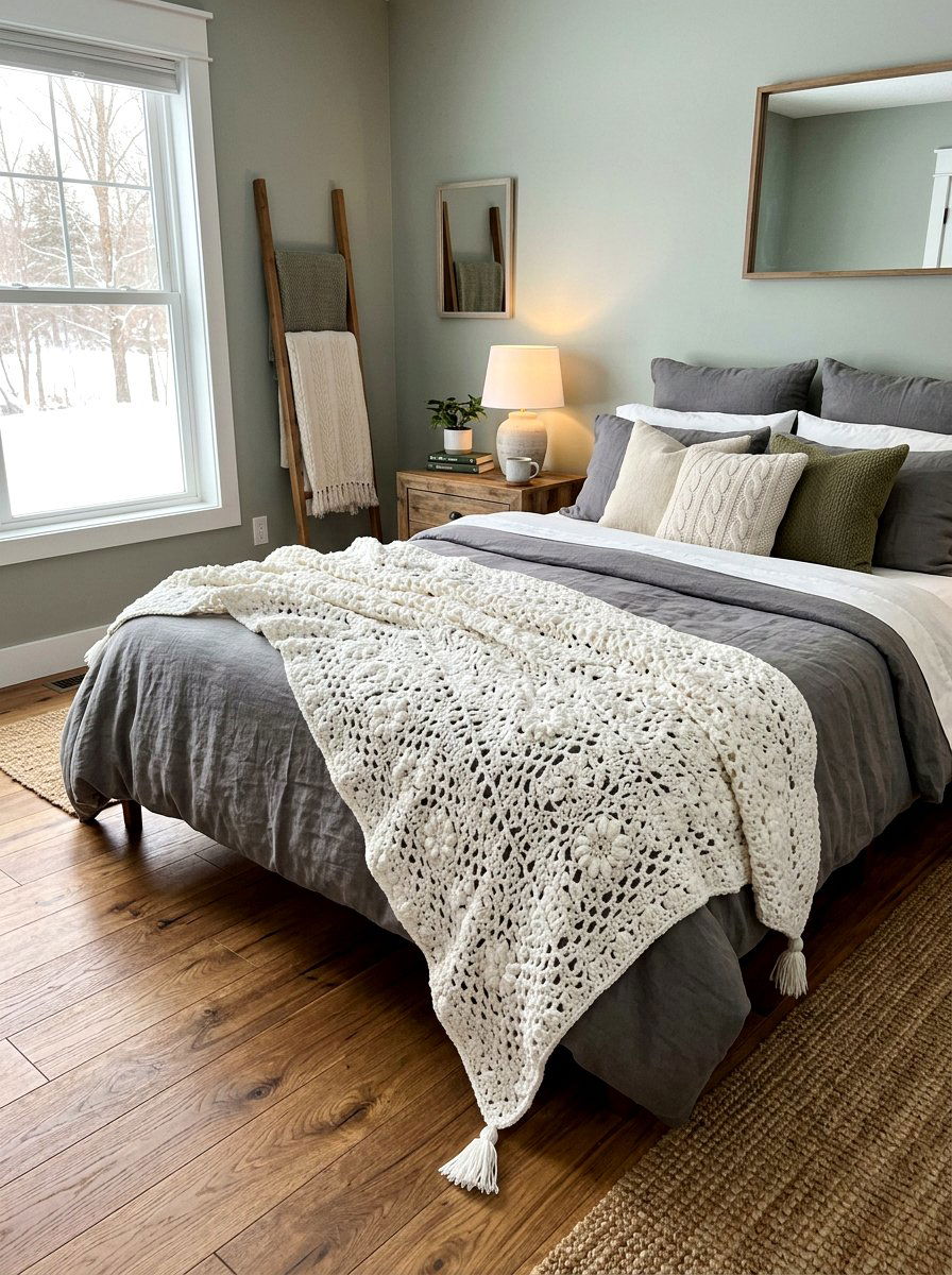 Crochet Lace Throw Blanket - 30 lace bedroom decor ideas