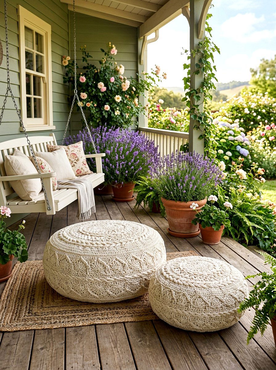 Crochet Outdoor Floor Seating - 30 outdoor floor cushion ideas