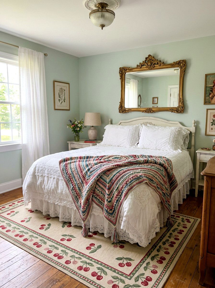 Crochet Throw Blanket - 30 coquette room decor ideas