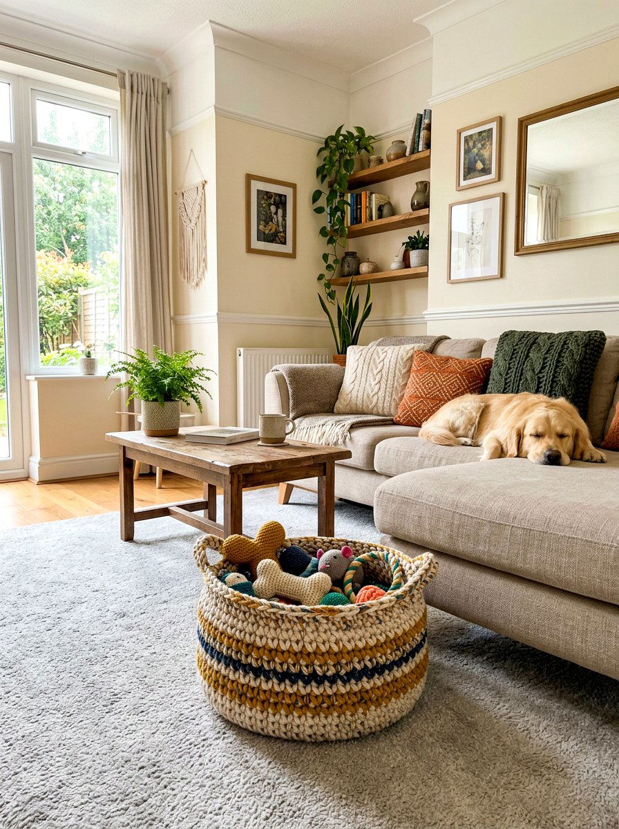 Crochet handmade pet toy basket - 30 pet toy basket ideas