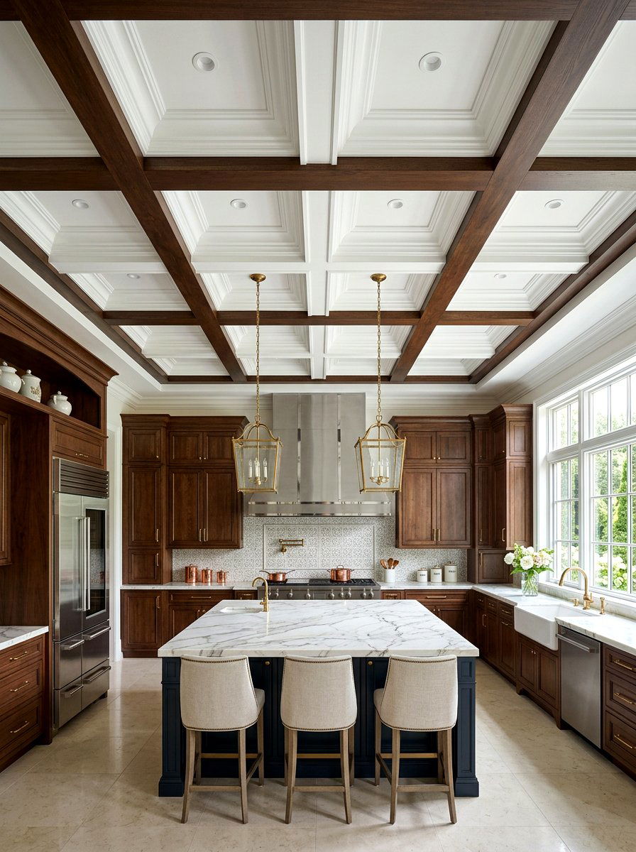 Crossed kitchen ceiling beams - 30 kitchen ceiling beam ideas