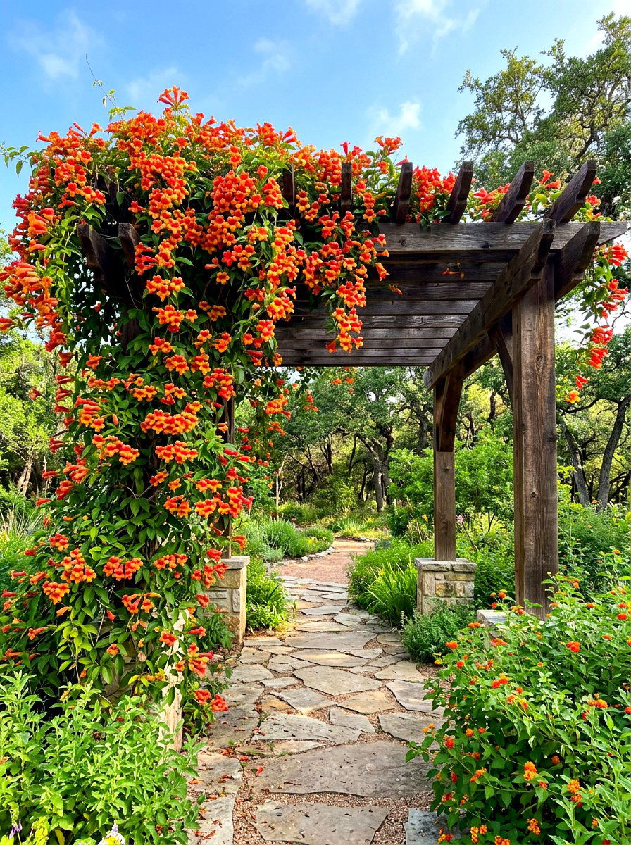 Crossvine Pergola - 30 pergola plant ideas