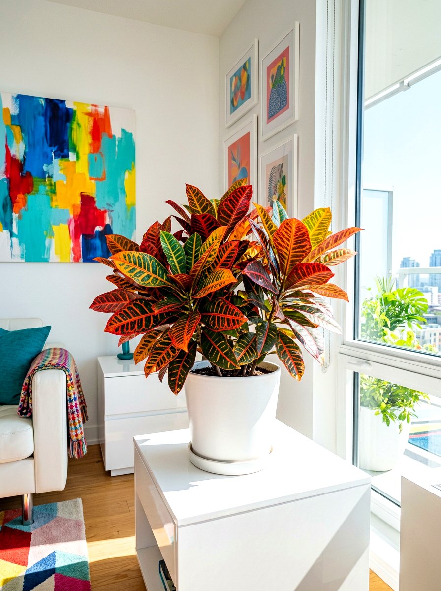 Croton Colorful Foliage - 30 sunroom plant ideas