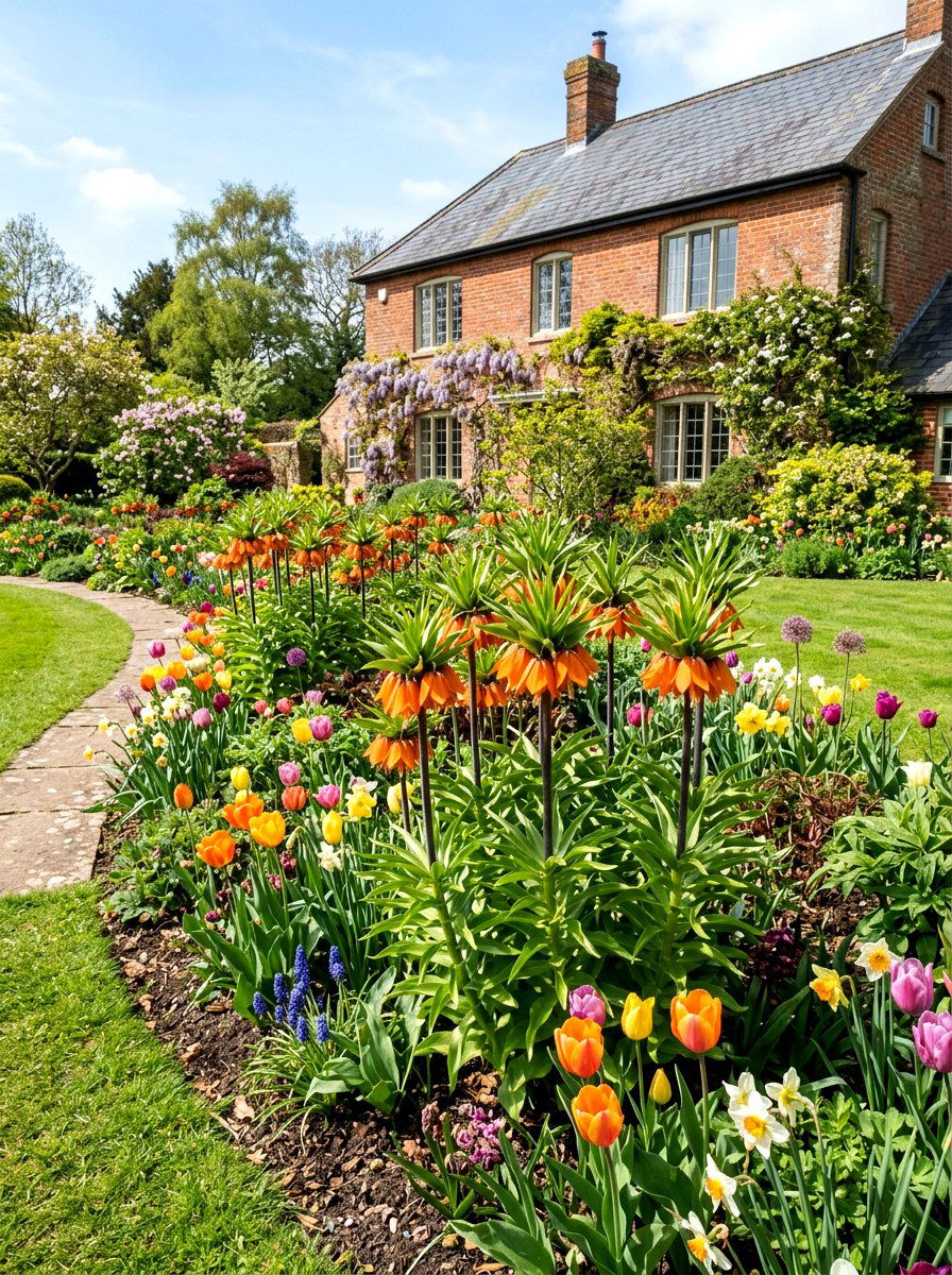 Crown Imperial Border - 30 spring bulb border ideas