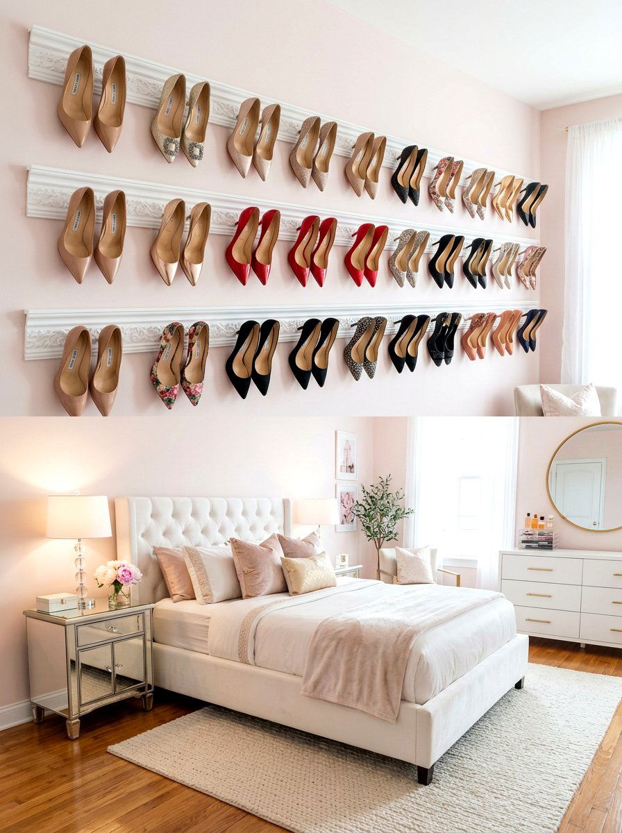 Crown Molding Shoe Strip - 30 shoe wall storage ideas