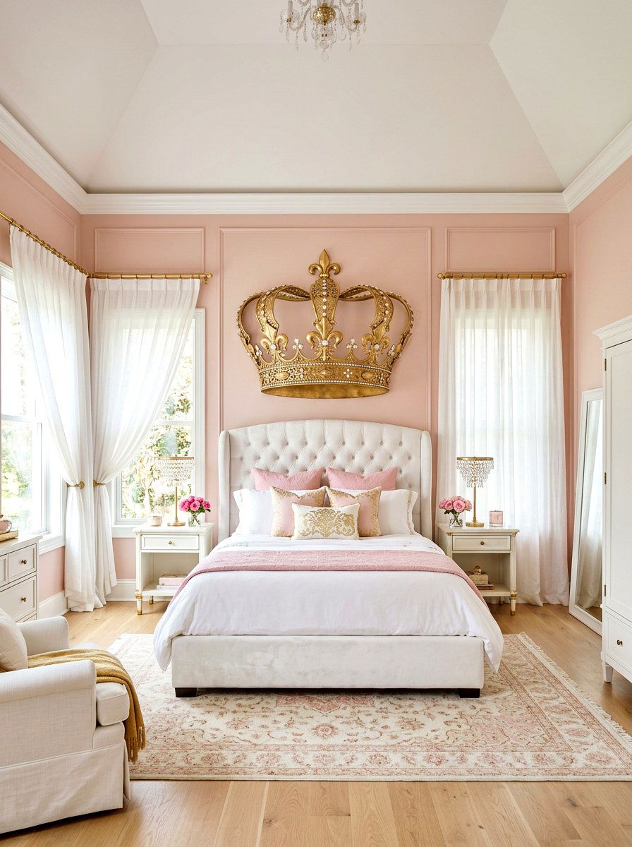 Crown Wall Decor - 30 princess bedroom ideas