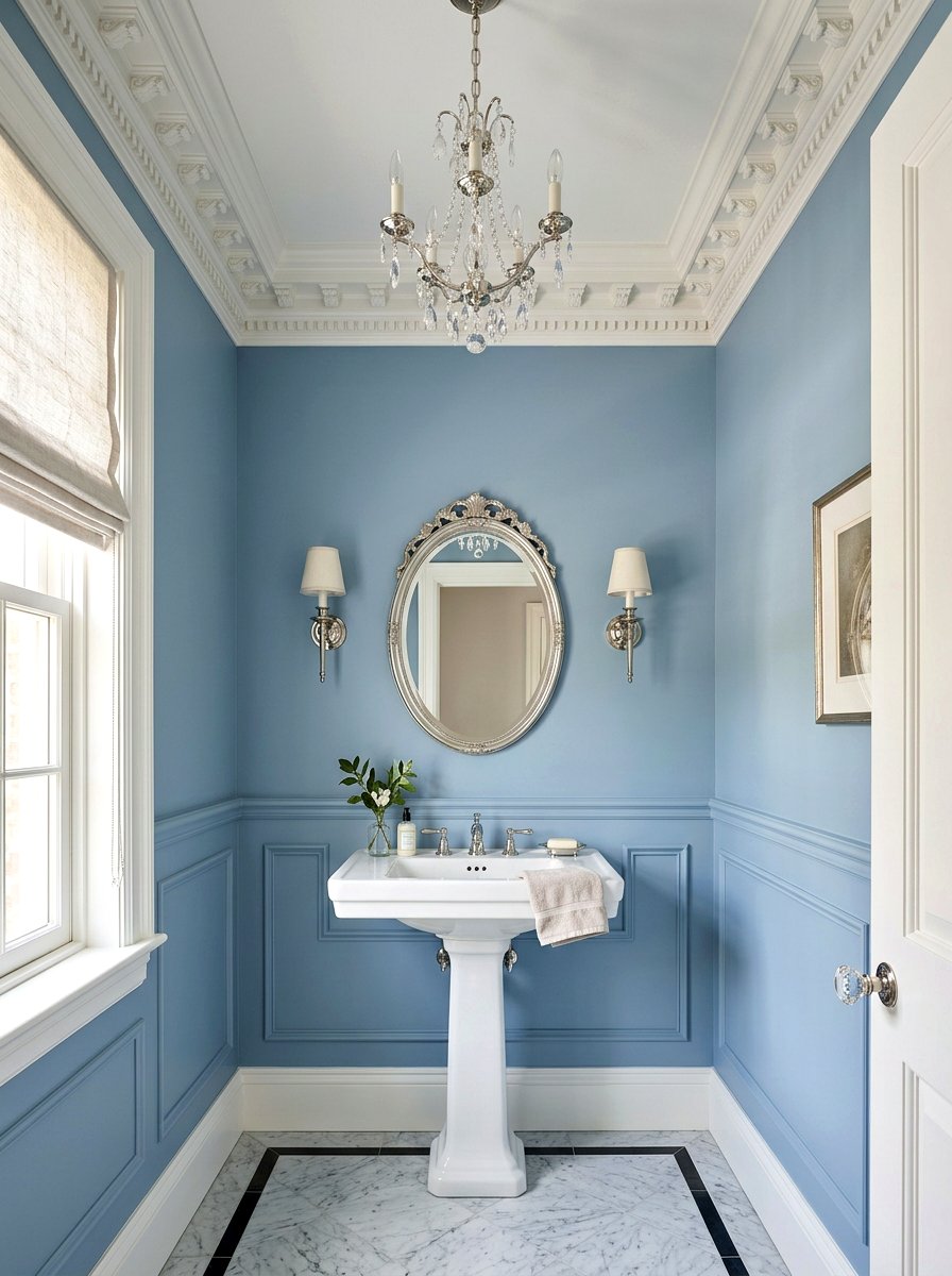 Crown molding details - 30 traditional powder room ideas