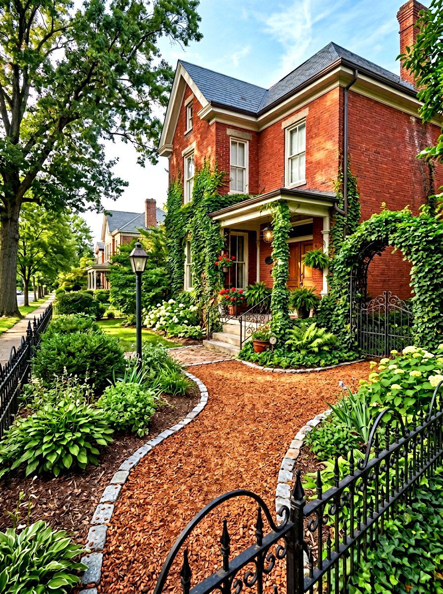 Crushed Brick Mulch - 30 front yard mulch ideas