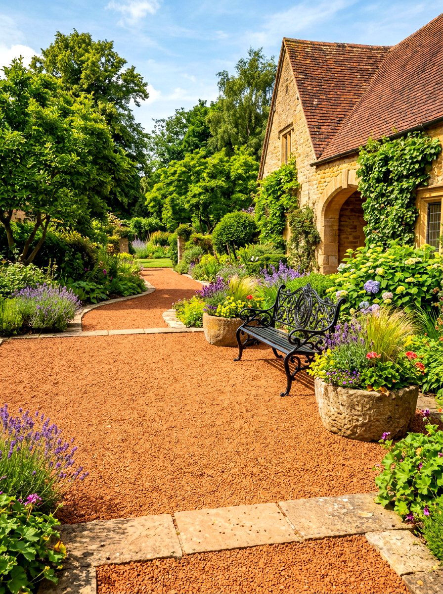 Crushed Granite Courtyard - 30 gravel courtyard ideas