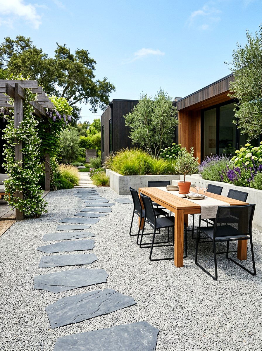 Crushed Gravel Patio - 30 backyard staycation ideas