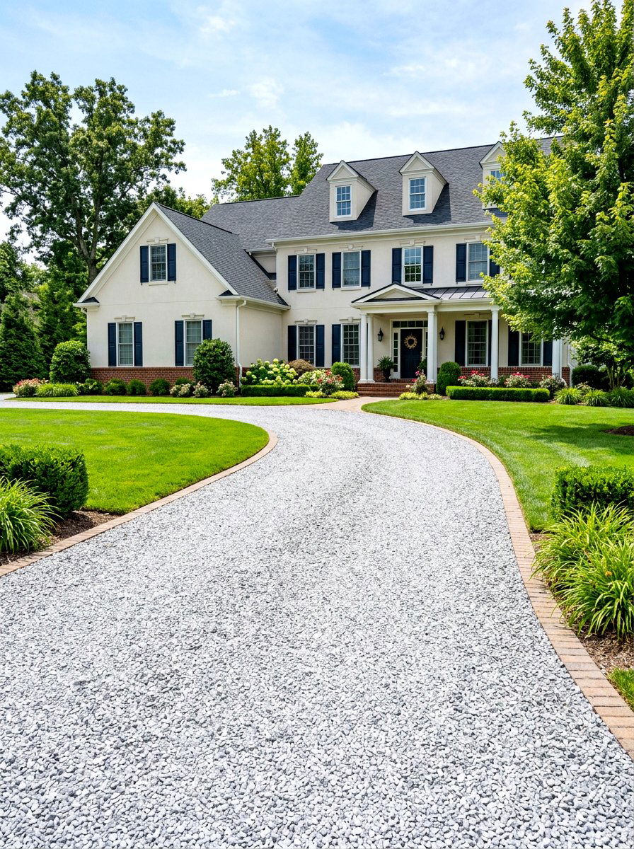 Crushed Limestone Driveway - 30 gravel driveway ideas