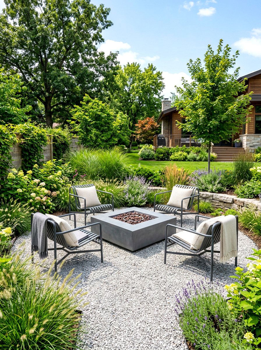 Crushed Limestone Fire Pit - 30 fire pit gravel area ideas