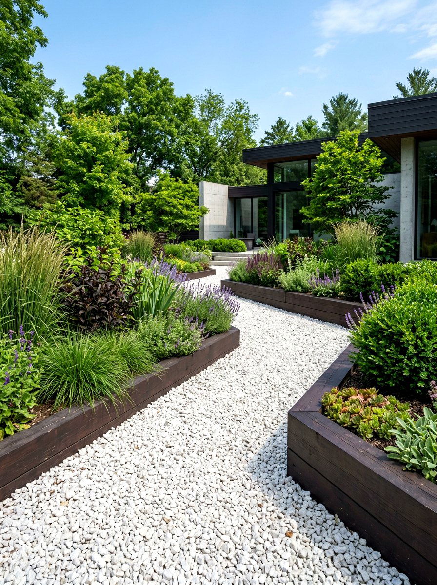 Crushed Limestone Path - 30 vegetable garden path ideas