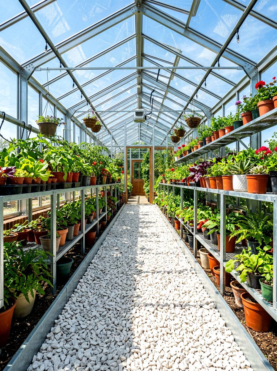 Crushed Limestone - 30 greenhouse path ideas