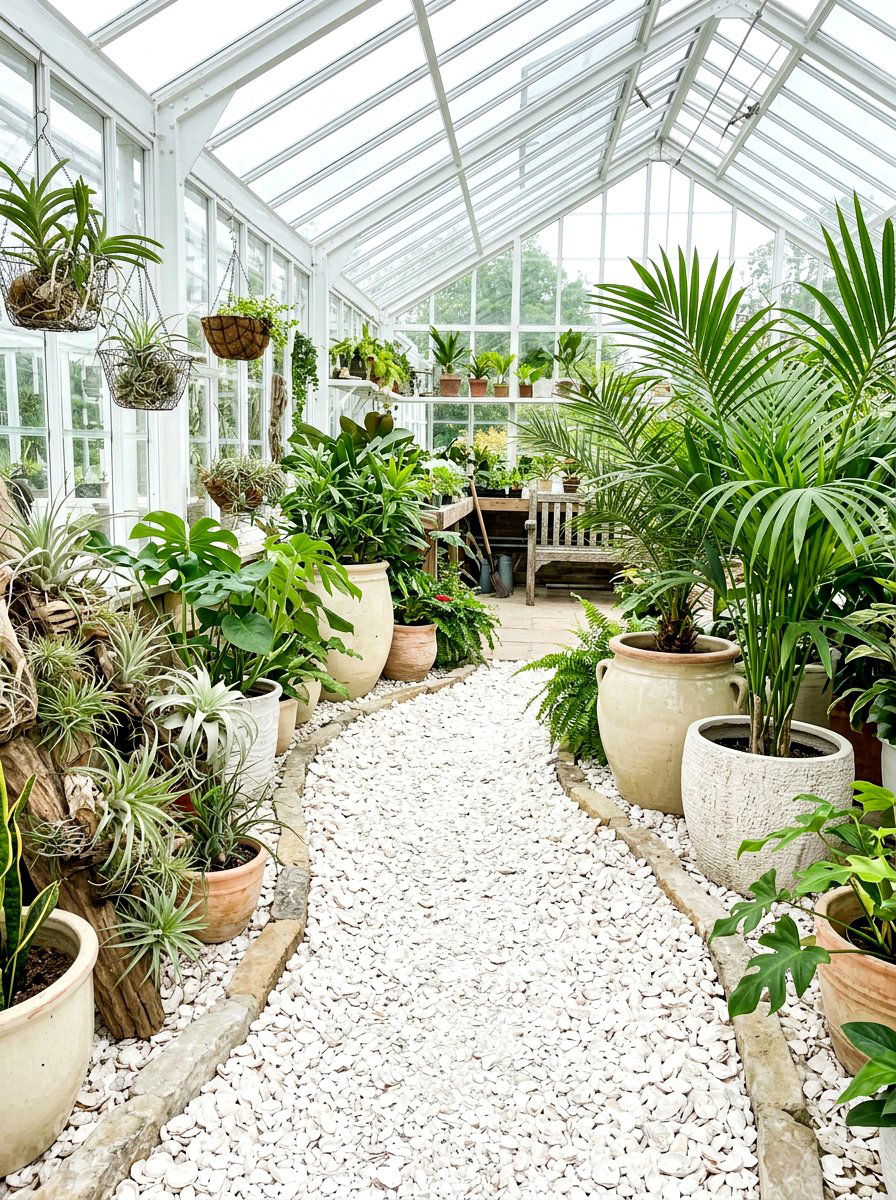 Crushed Shell - 30 greenhouse path ideas