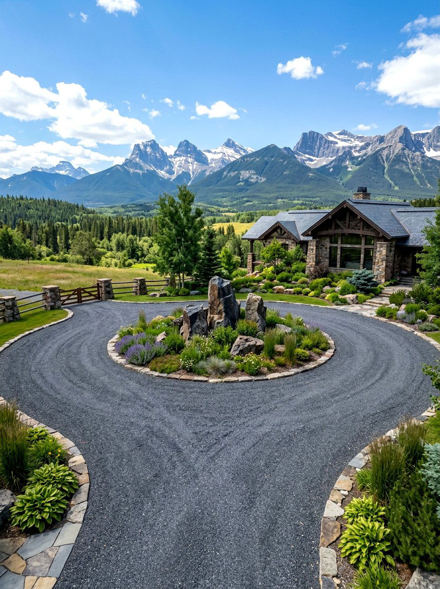 Crushed Stone Circular Driveway - 30 circular driveway ideas