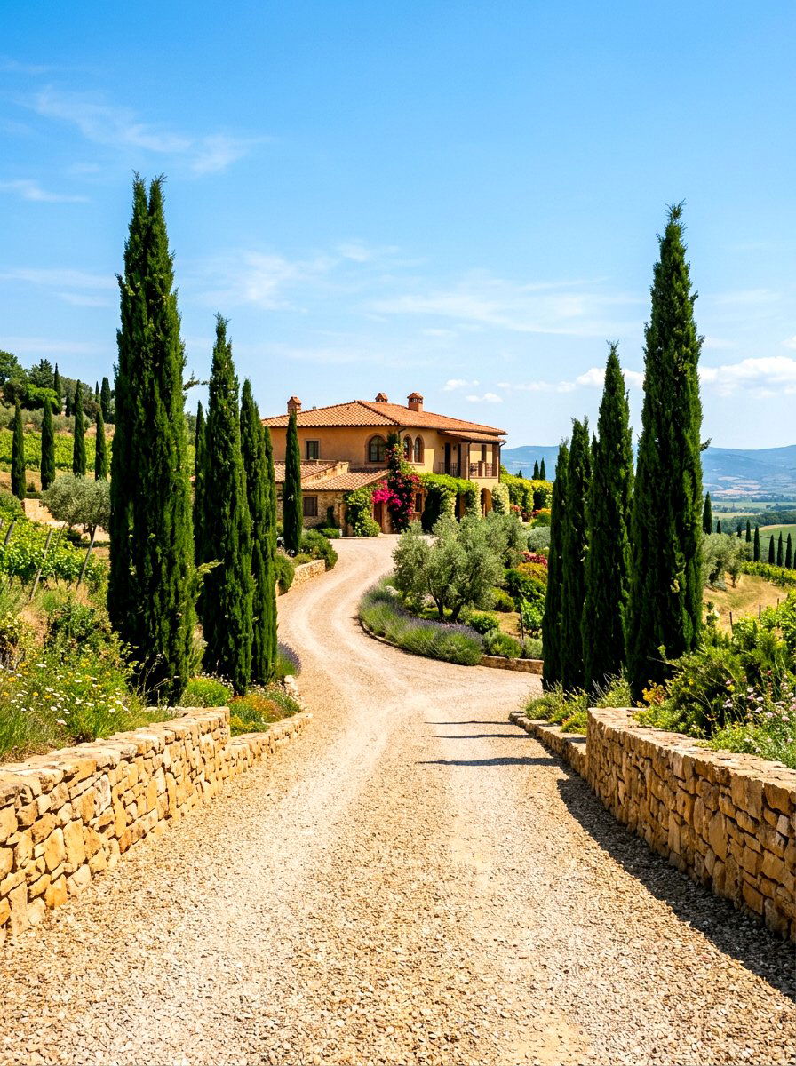Crushed Stone Driveway - 30 Mediterranean garden ideas