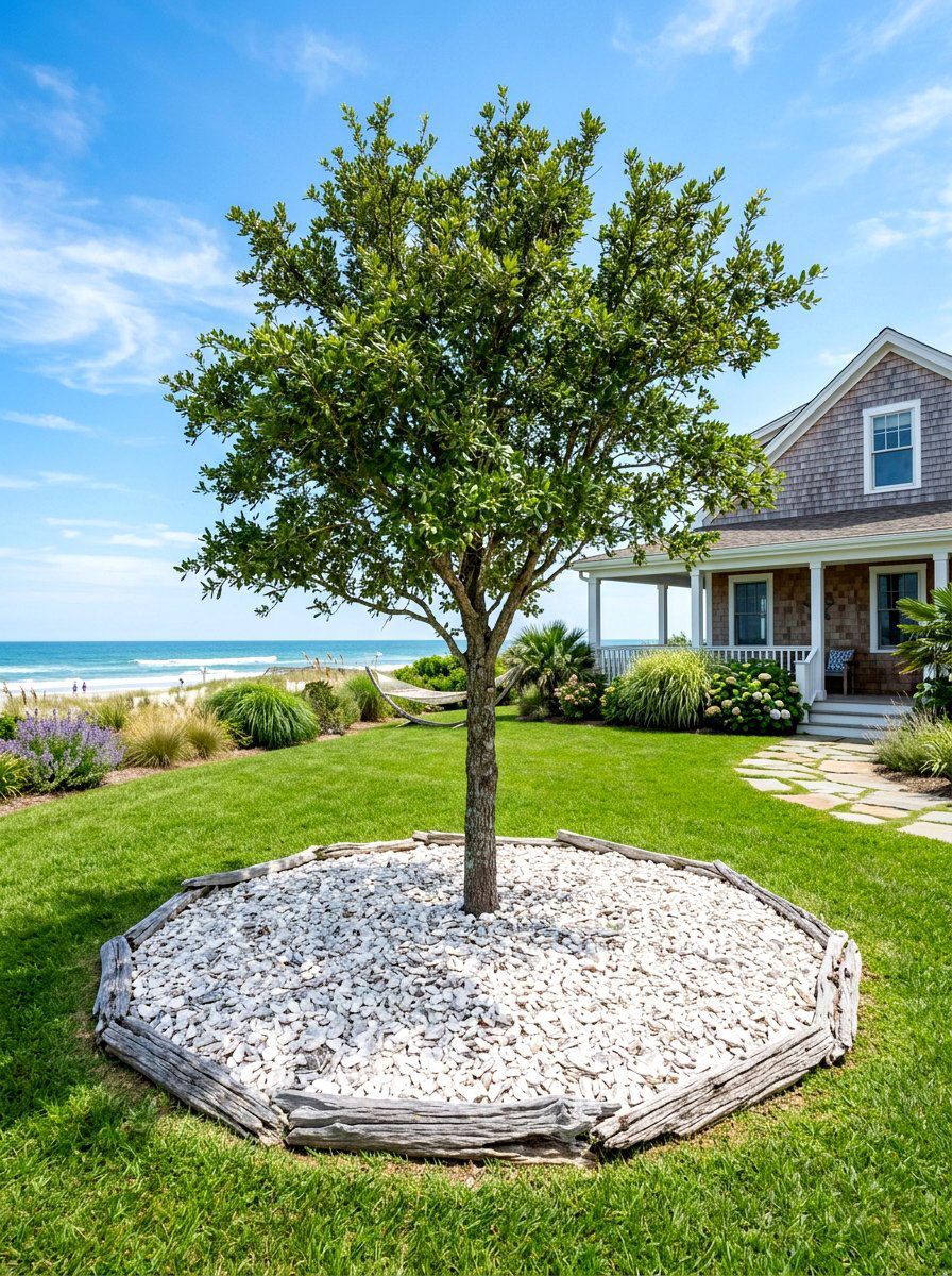 Crushed shell mulch ring - 30 mulch ring around tree ideas