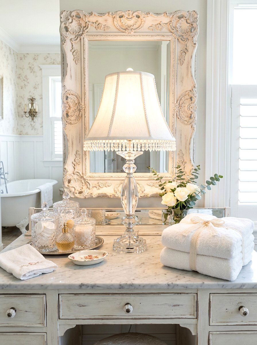 Crystal Accent Lamp - 30 mini lamp bathroom counter ideas