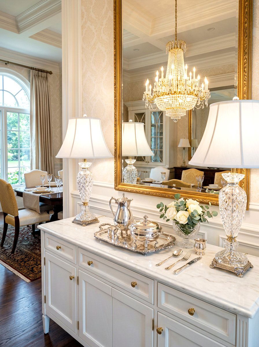 Crystal Buffet Lamp - 30 buffet lamp styling ideas